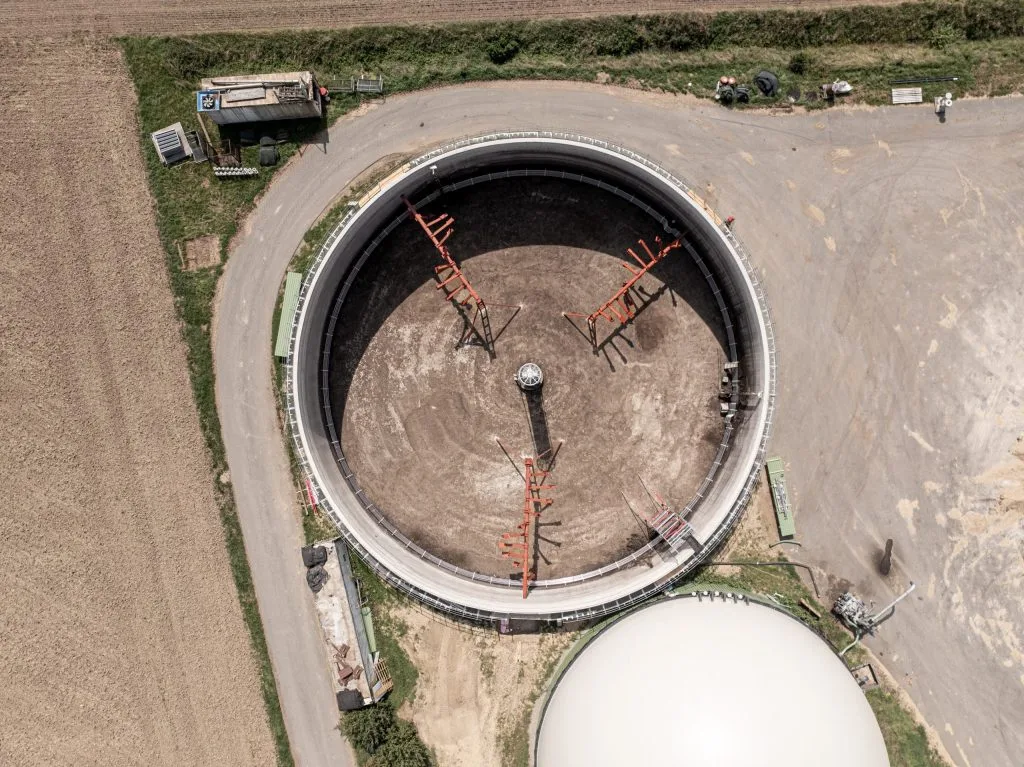 Luftaufnahme einer Biogasanlage